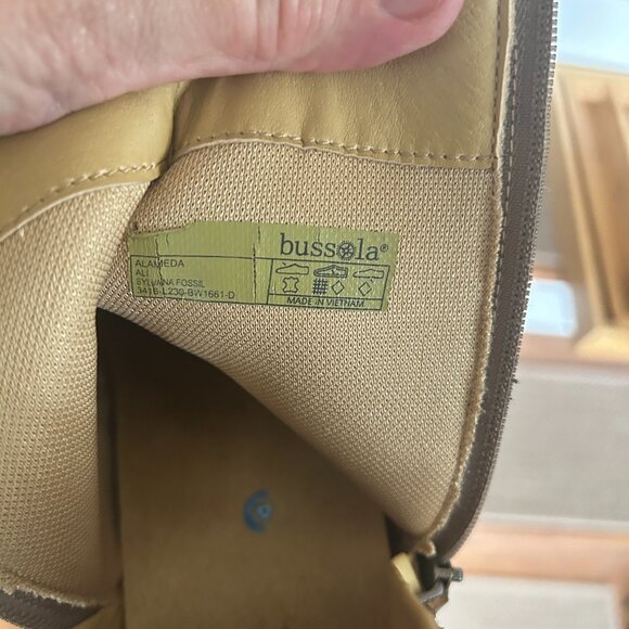 Bussola Brown Leather Short Booties Sz 41 Western Stitching Block Heel Cowboy - Picture 7 of 7